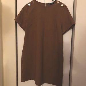 Brown Zara workwear dress